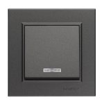 Makel Karea дымчатый выключатель 1-клавишный с подсветкой