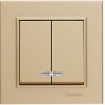 Makel Karea Латунь выключатель 2-клавишный с подсветкой