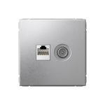 Systeme Electric ARTGALLERY РОЗЕТКА двойная ТВ + компьютерная RJ45, кат. 5Е, АЛЮМИНИЙ
