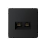 Systeme Electric ARTGALLERY РОЗЕТКА двойная компьютерная RJ45+RJ45, кат.6А, механизм, КАРБОН