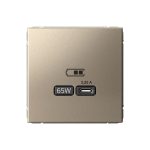 Systeme Electric ARTGALLERY USB РОЗЕТКА тип-С 65Вт высокоскор.заряд. QC, PD, механизм, ШАМПАНЬ