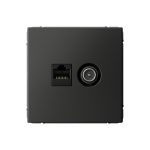 Systeme Electric ARTGALLERY РОЗЕТКА двойная ТВ + компьютерная RJ45, кат. 5Е, БАЗАЛЬТ