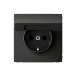 Systeme Electric ARTGALLERY РОЗЕТКА с заземл. со шторк. с крышкой, 16А, IP20, механизм, БАЗАЛЬТ