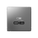 Systeme Electric ARTGALLERY USB РОЗЕТКА тип-С 65Вт высокоскор.заряд. QC, PD, механизм, СТАЛЬ