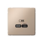 Systeme Electric ARTGALLERY USB РОЗЕТКА тип-С 65Вт высокоскор.заряд. QC, PD, механизм, ПЕСОЧНЫЙ