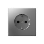 Systeme Electric ARTGALLERY РОЗЕТКА с заземлением со шторками, 16А, механизм, СТАЛЬ