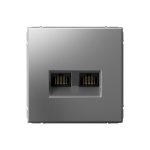 Systeme Electric ARTGALLERY РОЗЕТКА двойная компьютерная RJ45+RJ45, кат.6А, механизм, СТАЛЬ