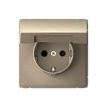 Systeme Electric ARTGALLERY РОЗЕТКА с заземл. со шторк. с крышкой, 16А, IP20, механизм, ШАМПАНЬ