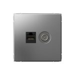 Systeme Electric ARTGALLERY РОЗЕТКА двойная ТВ + компьютерная RJ45, кат. 5Е, СТАЛЬ