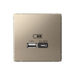 Systeme Electric ARTGALLERY USB РОЗЕТКА A + тип-C 45Вт высокоскор.заряд. QC, PD, механизм, ШАМПАНЬ