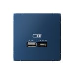 Systeme Electric ARTGALLERY USB РОЗЕТКА A + тип-C 45Вт высокоскор.заряд. QC, PD, механизм, АКВАМАРИН