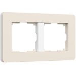 Рамка на 2 поста Split (айвори/белый, soft-touch)