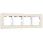 Рамка на 4 поста Split (айвори/белый, soft-touch)