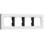 Рамка на 4 поста Split (белый/черный, soft-touch)