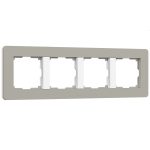 Рамка на 4 поста Split (дымчатый/белый, soft-touch)