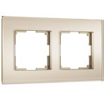 Рамка на 2 поста Senso (шампань, стекло soft-touch)