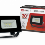 INHOME Прожектор сд СДО-7 20Вт 230В 6500К IP65 черный