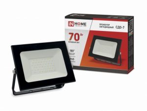 INHOME Прожектор сд СДО-7 70Вт 230В 6500К IP65 черный